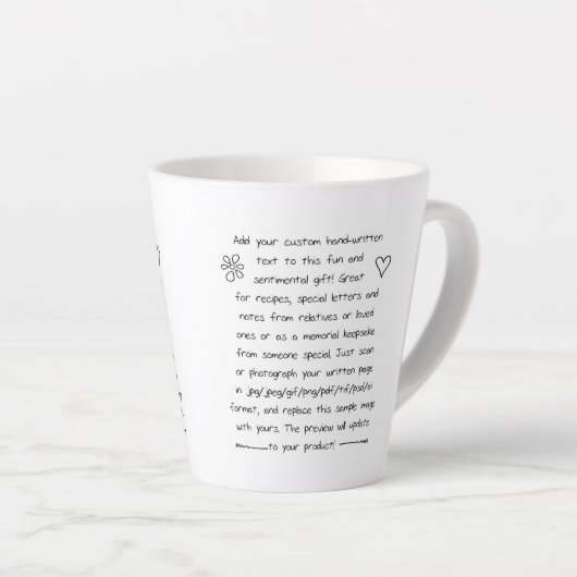 Aangepaste afhandeling latte mok (Rechterhoek)