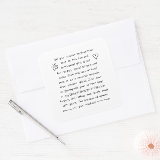 Aangepaste afhandeling vierkante sticker (Envelop)