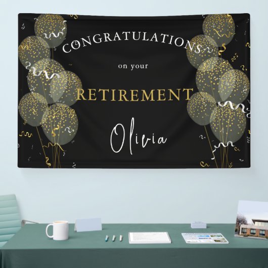 Aangepaste aflossing voor zwarte & goudfeesten spandoek (Beurs)