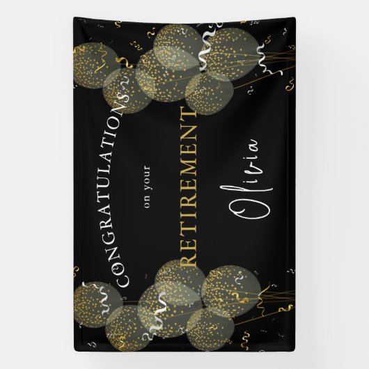 Aangepaste aflossing voor zwarte & goudfeesten spandoek (Verticaal)