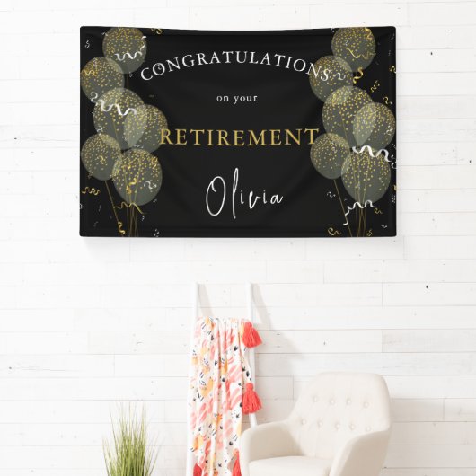 Aangepaste aflossing voor zwarte & goudfeesten spandoek (Insitu)