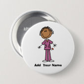 Aangepaste Afrikaanse Amerikaanse verpleegkundige Ronde Button 7,6 Cm (Voorkant /achterkant)