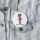 Aangepaste Afrikaanse Amerikaanse verpleegkundige Ronde Button 7,6 Cm (In situ)