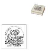 Aangepaste Afrikaanse Buffalo Ex Libris Bookplate Rubberstempel (Gestempeld)