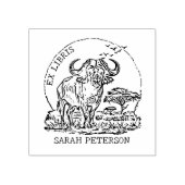 Aangepaste Afrikaanse Buffalo Ex Libris Bookplate Rubberstempel (Afrduk)