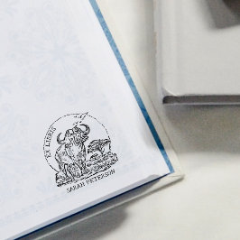 Aangepaste Afrikaanse Buffalo Ex Libris Bookplate Rubberstempel