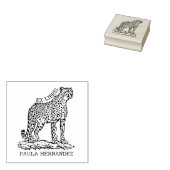Aangepaste Afrikaanse Cheetah Ex Libris Bookplate Rubberstempel (Gestempeld)
