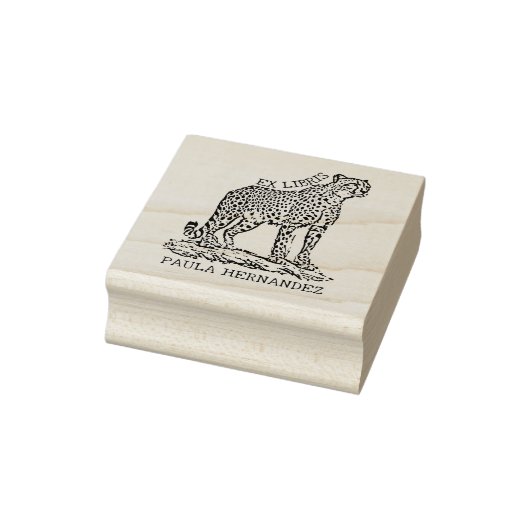 Aangepaste Afrikaanse Cheetah Ex Libris Bookplate Rubberstempel (Stempel)