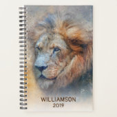 Aangepaste Afrikaanse Lion Moderne Waterverf Planner (Voorkant)
