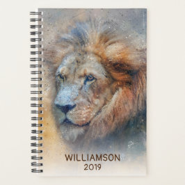 Aangepaste Afrikaanse Lion Moderne Waterverf Planner