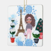 Aangepaste Afrikaanse meisjestoren Keramisch Ornament (Links)