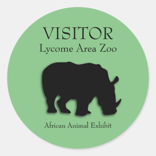 Aangepaste Afrikaanse Neushoorn Groene Stickers (Voorkant)