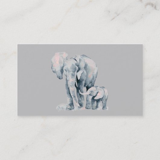 Aangepaste Afrikaanse olifant- en kinderwagen Visitekaartje (Achterkant)