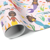 Aangepaste Afro-Amerikaanse Zeemeerminnen Golf Zee Cadeaupapier (Rol Hoek)