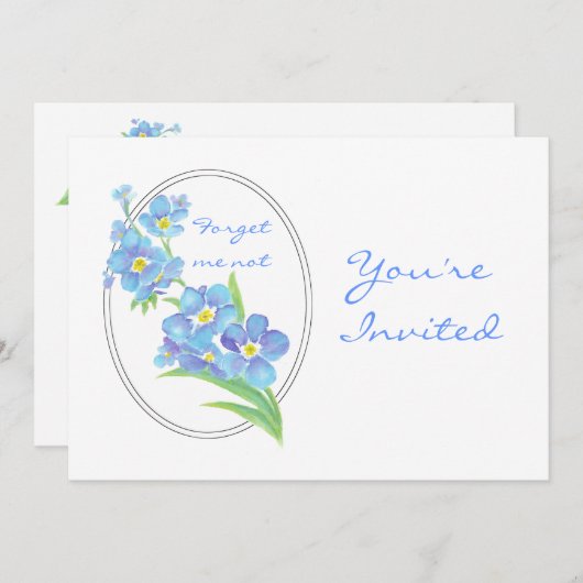 Aangepaste Afscheidsfeest Uitnodigen Vergeet mij n Kaart (Voorkant / Achterkant)