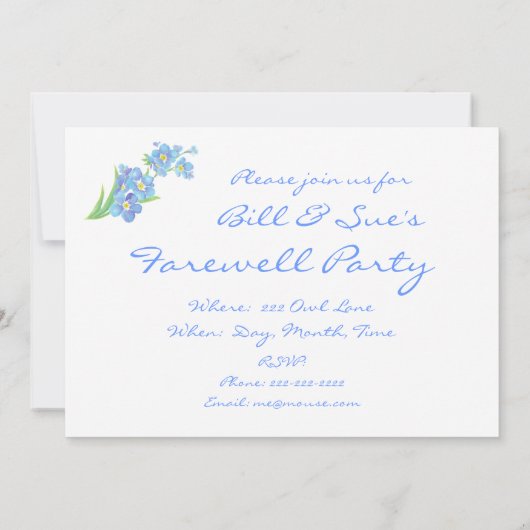 Aangepaste Afscheidsfeest Uitnodigen Vergeet mij n Kaart (Achterkant)