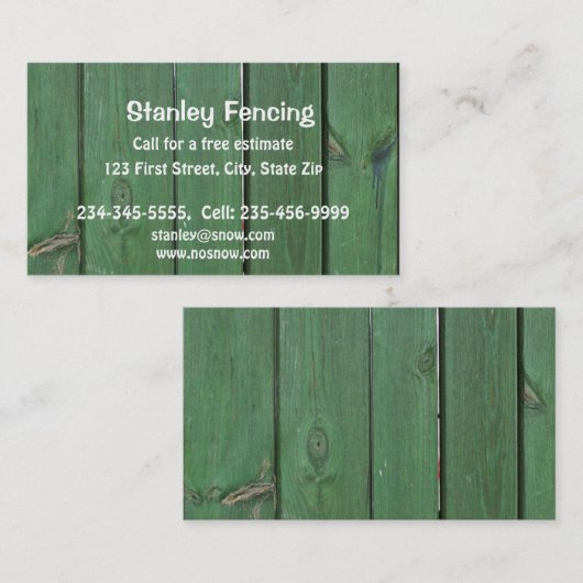 Aangepaste afsluitingen visitekaartje (Voorkant / Achterkant)