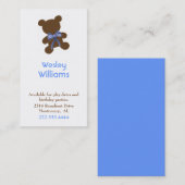 Aangepaste afspeeldatum voor bruin en blauw Teddy Contactkaartje (Voorkant / Achterkant)
