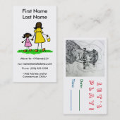 Aangepaste afspeeldatumkaarten voor mama en dochte contactkaartje (Voorkant / Achterkant)