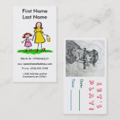 Aangepaste afspeeldatumkaarten voor mama en dochte contactkaartje (Voorkant / Achterkant)