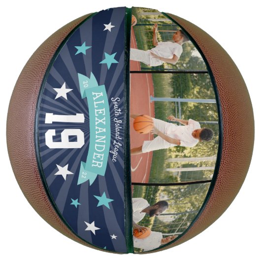 Aangepaste afspeelfoto en nummertoetsen basketbal (Verticaal)