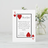 Aangepaste afspeelkaart Vegas Weddenschap Bedankkaart (Staand voorkant)