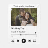 Aangepaste afspeellijst voor fotomuziek voor paren fleece deken (Voorkant)