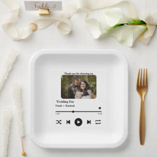 Aangepaste afspeellijst voor fotomuziek voor paren papieren bordje