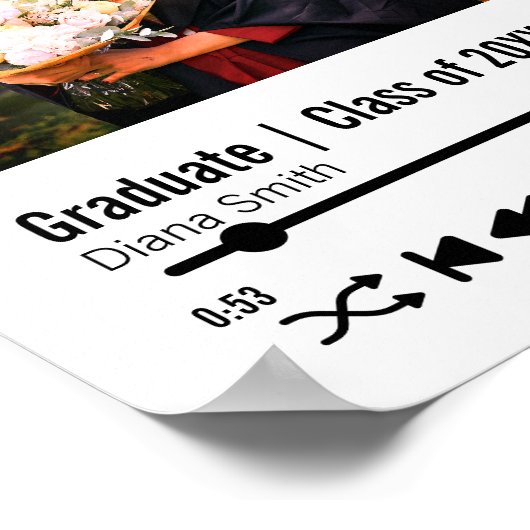 Aangepaste afspeellijst voor foto's op Afstuderen Poster (Hoek)