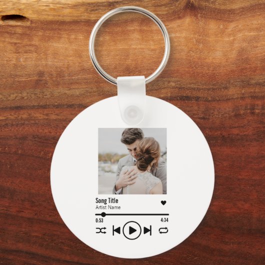 Aangepaste afspeellijst voor foto's op Pas getrouw Sleutelhanger (Achterkant)