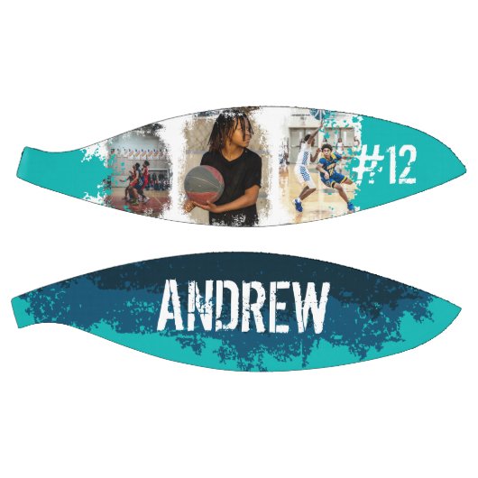 Aangepaste afspeelnaam en nummer 3 Fotocollage Basketbal (Panelen)