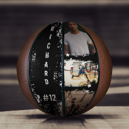 Aangepaste afspeelnaam en nummer 3 Fotocollage Basketbal