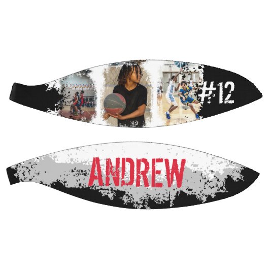 Aangepaste afspeelnaam en nummer 3 Fotocollage Basketbal (Panelen)