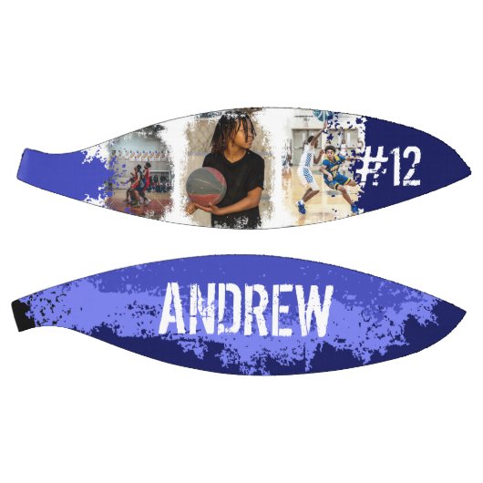 Aangepaste afspeelnaam en nummer 3 Fotocollage Basketbal (Panelen)