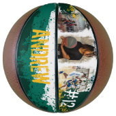 Aangepaste afspeelnaam en nummer 3 Fotocollage Basketbal (Verticaal)