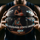 Aangepaste afspeelnaam en nummer 4 Fotocollage Basketbal