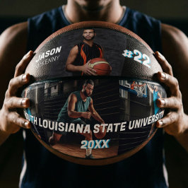 Aangepaste afspeelnaam en nummer 4 Fotocollage Basketbal