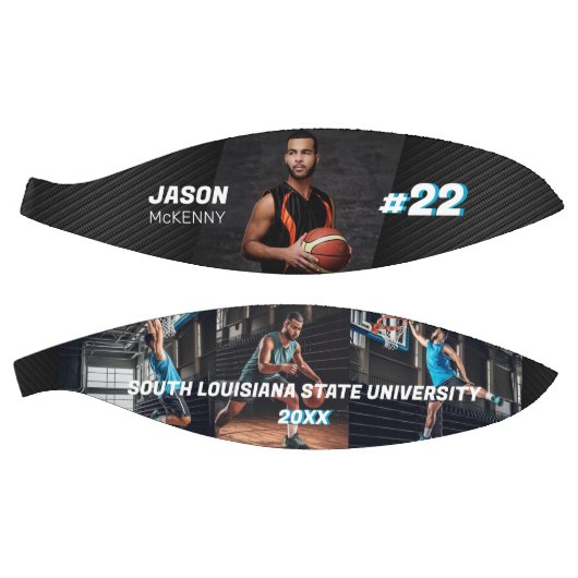 Aangepaste afspeelnaam en nummer 4 Fotocollage Basketbal (Panelen)