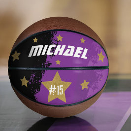 Aangepaste afspeelnaam en nummer Gold Stars Basketbal