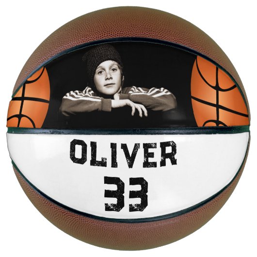Aangepaste afspeelnaam en nummertoetsenbord foto basketbal (Voorkant)