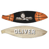 Aangepaste afspeelnaam houten vloerfoto basketbal (Panelen)