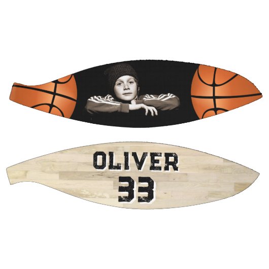 Aangepaste afspeelnaam nummer rechtbank houten vlo basketbal (Panelen)