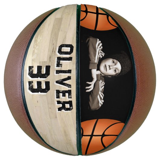 Aangepaste afspeelnaam nummer rechtbank houten vlo basketbal (Verticaal)