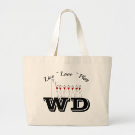 Aangepaste afspeelopties Netball Grote Tote Bag