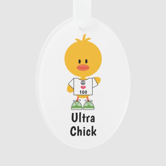 Aangepaste afstand gepersonaliseerde Ultra Chick M Ornament (voorkant)