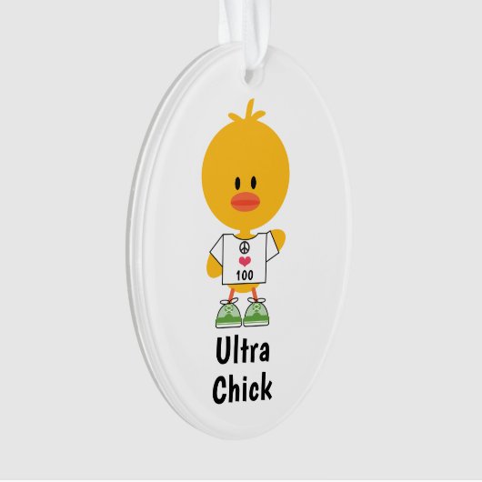 Aangepaste afstand gepersonaliseerde Ultra Chick M Ornament (voorkant)