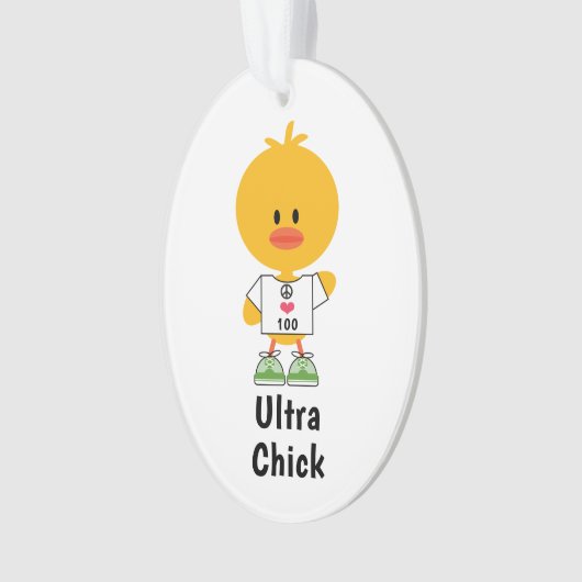 Aangepaste afstand gepersonaliseerde Ultra Chick M Ornament (voorkant)