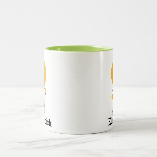 Aangepaste afstand Ultra Chick Marathon Runner Tweekleurige Koffiemok (Center)