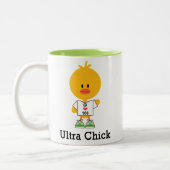 Aangepaste afstand Ultra Chick Marathon Runner Tweekleurige Koffiemok (Links)