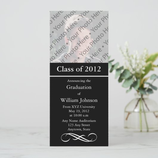 Aangepaste afstudeeraankondiging aankondiging (Staand voorkant)